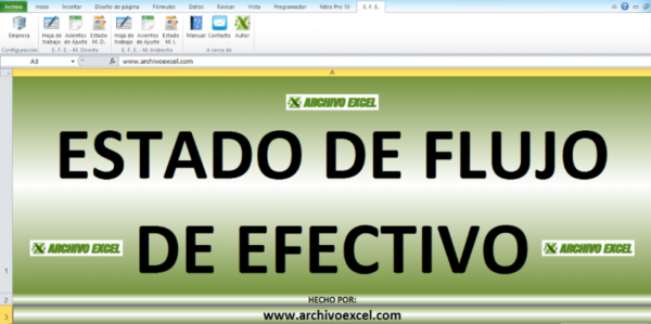 ESTADO DE FLUJO DE EFECTIVO - APLICATIVO EN EXCEL