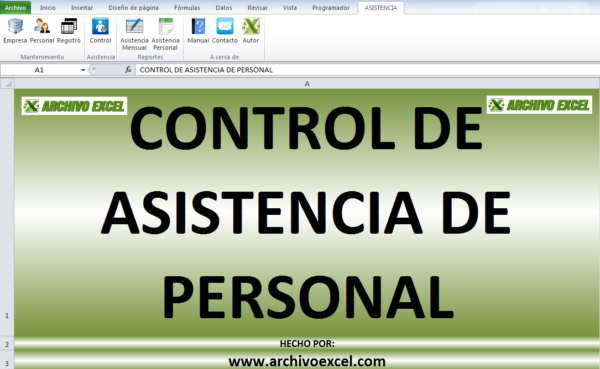 CONTROL DE ASISTENCIA - APLICATIVO EN EXCEL