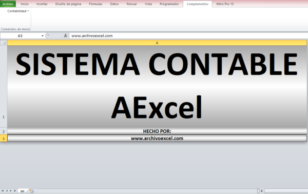 SISTEMA CONTABLE AEXCEL (VERSIÓN BÁSICA) - APLICATIVO EN EXCEL