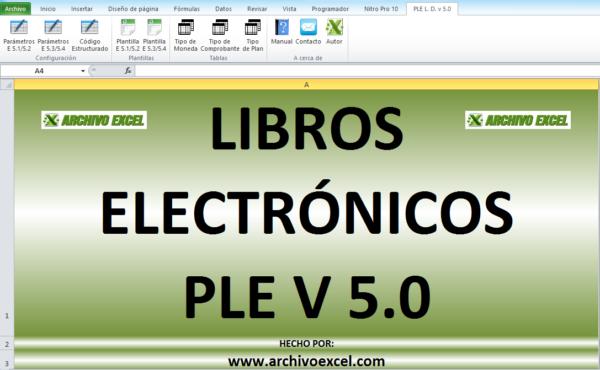 PLE LIBRO DIARIO (LIBRO ELECTRÓNICO SUNAT) – PLANTILLA EN EXCEL