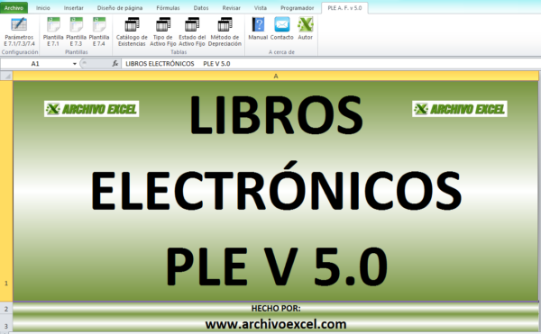 PLE ACTIVO FIJO (LIBRO ELECTRÓNICO SUNAT) – PLANTILLA EN EXCEL