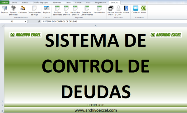 CONTROL DE DEUDAS - APLICATIVO EN EXCEL