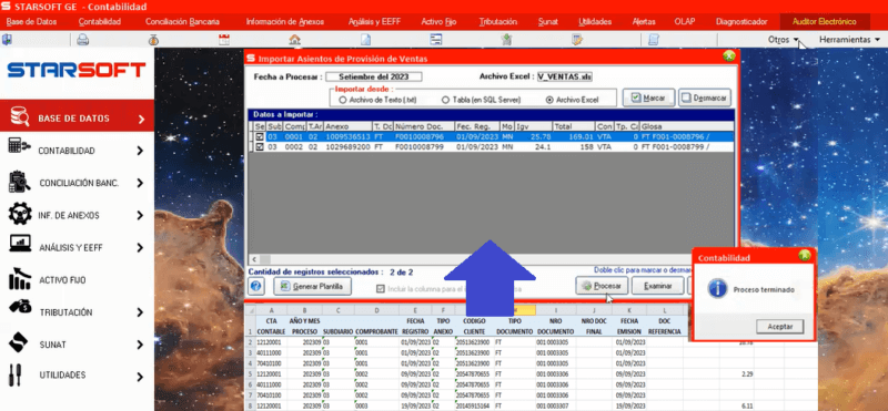 PLANTILLA DE EXCEL PARA CARGA MASIVA DE ASIENTOS CONTABLES DE VENTAS AL STARSOFT